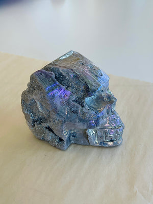 Rainbow Horn Crystal Head Skull