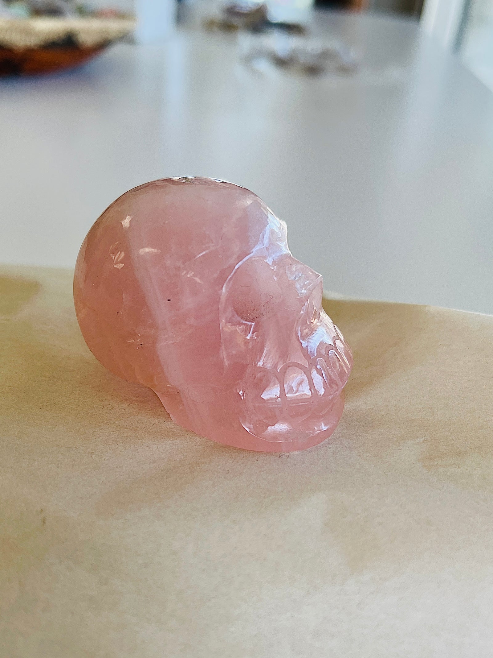 Rose Quartz Skull