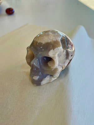 Beautiful Flower Agate Skull