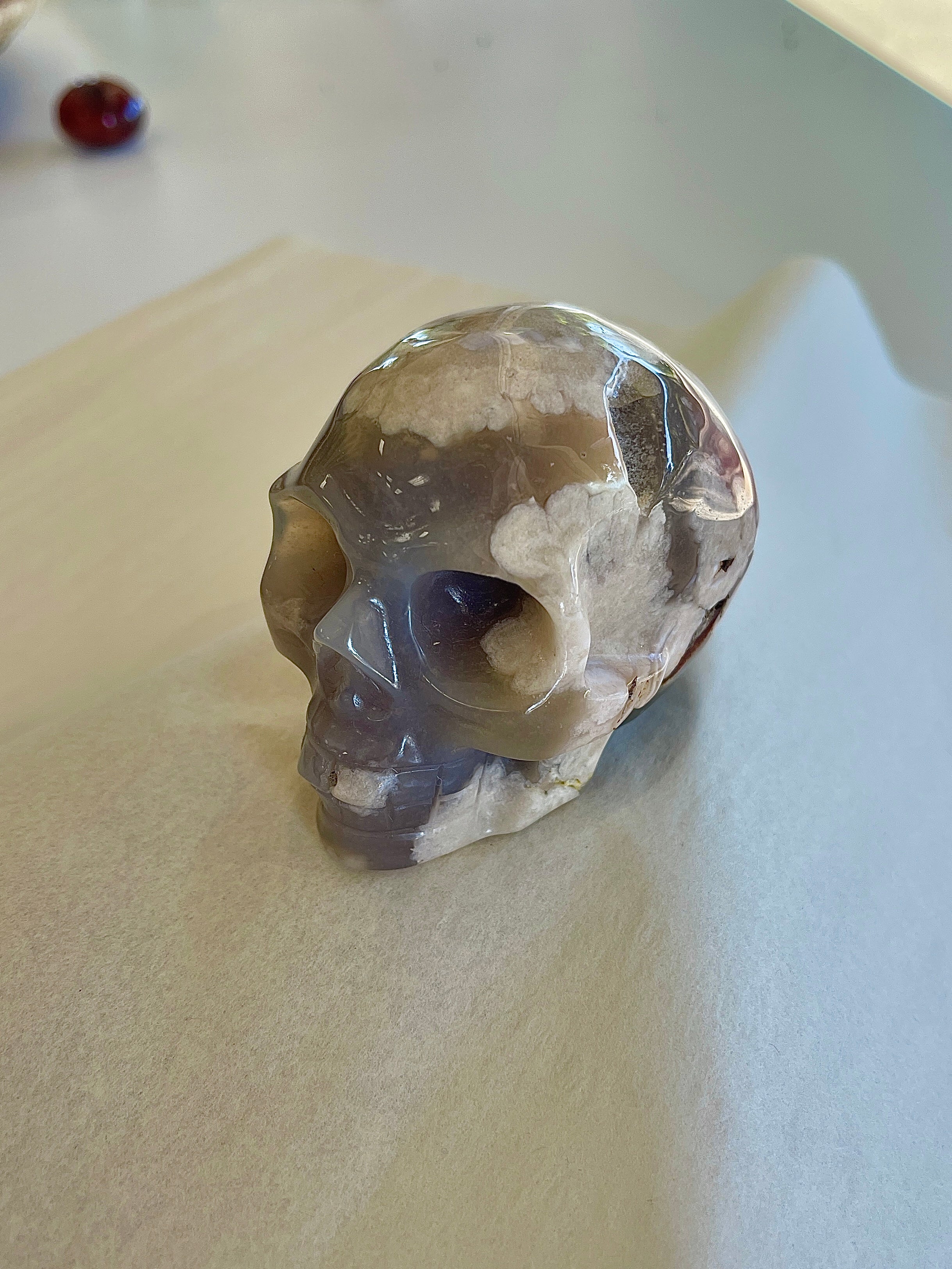 Beautiful Flower Agate Skull