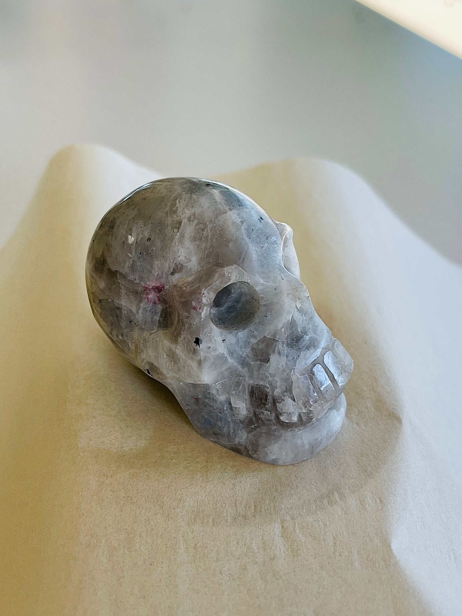 Black Tourmalined  Quartz Skull (no1)