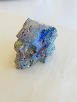 Rainbow Horn Crystal Head Skull