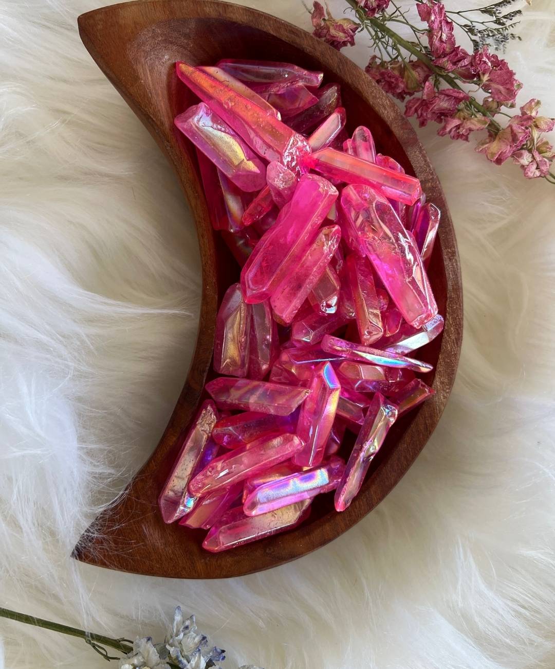 PINK RAINBOW AURA QUARTZ