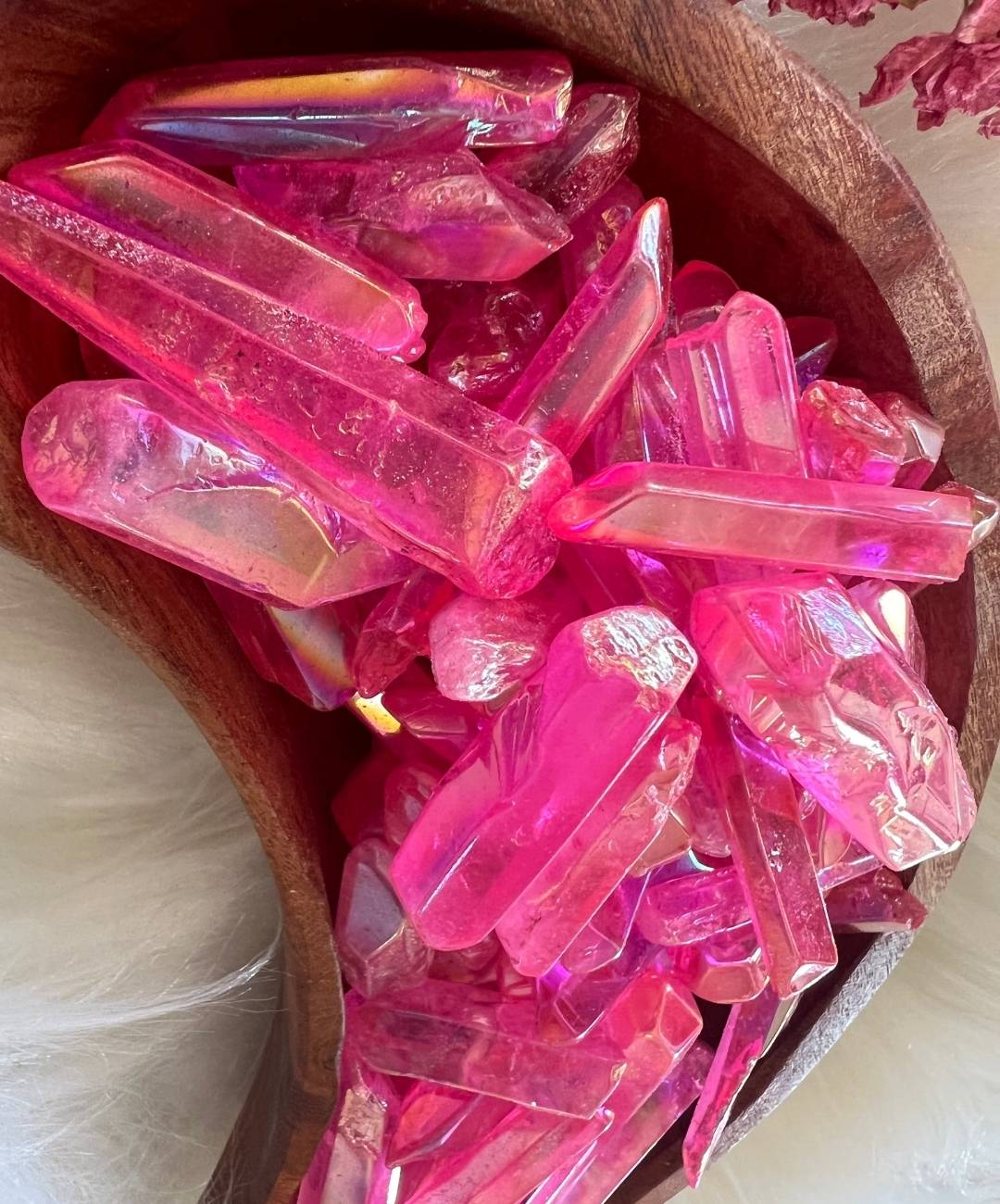 PINK RAINBOW AURA QUARTZ