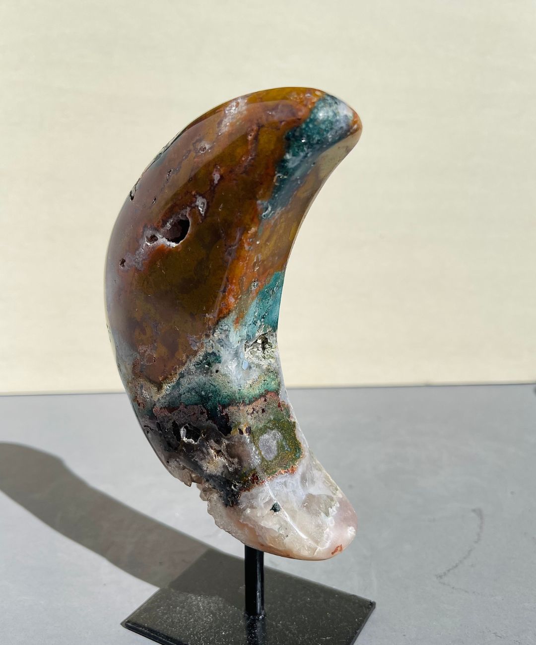 Japser Amethyst Crystal Moon