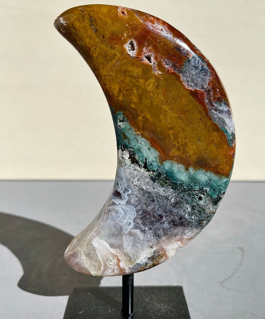 Japser Amethyst Crystal Moon