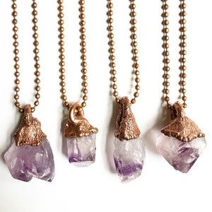 Amethyst Crystal Point Necklace