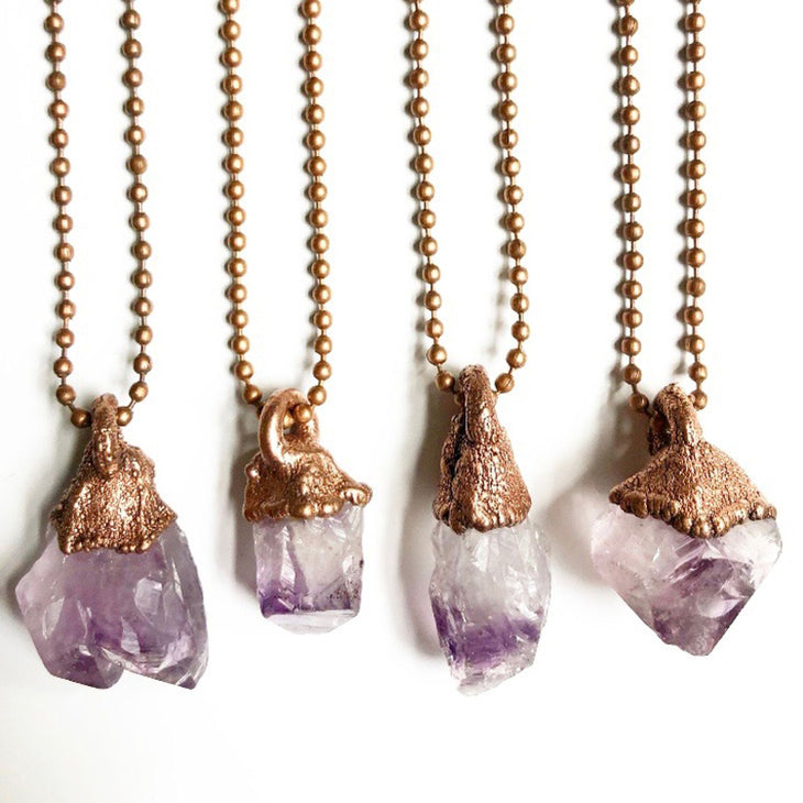 Amethyst Crystal Point Necklace