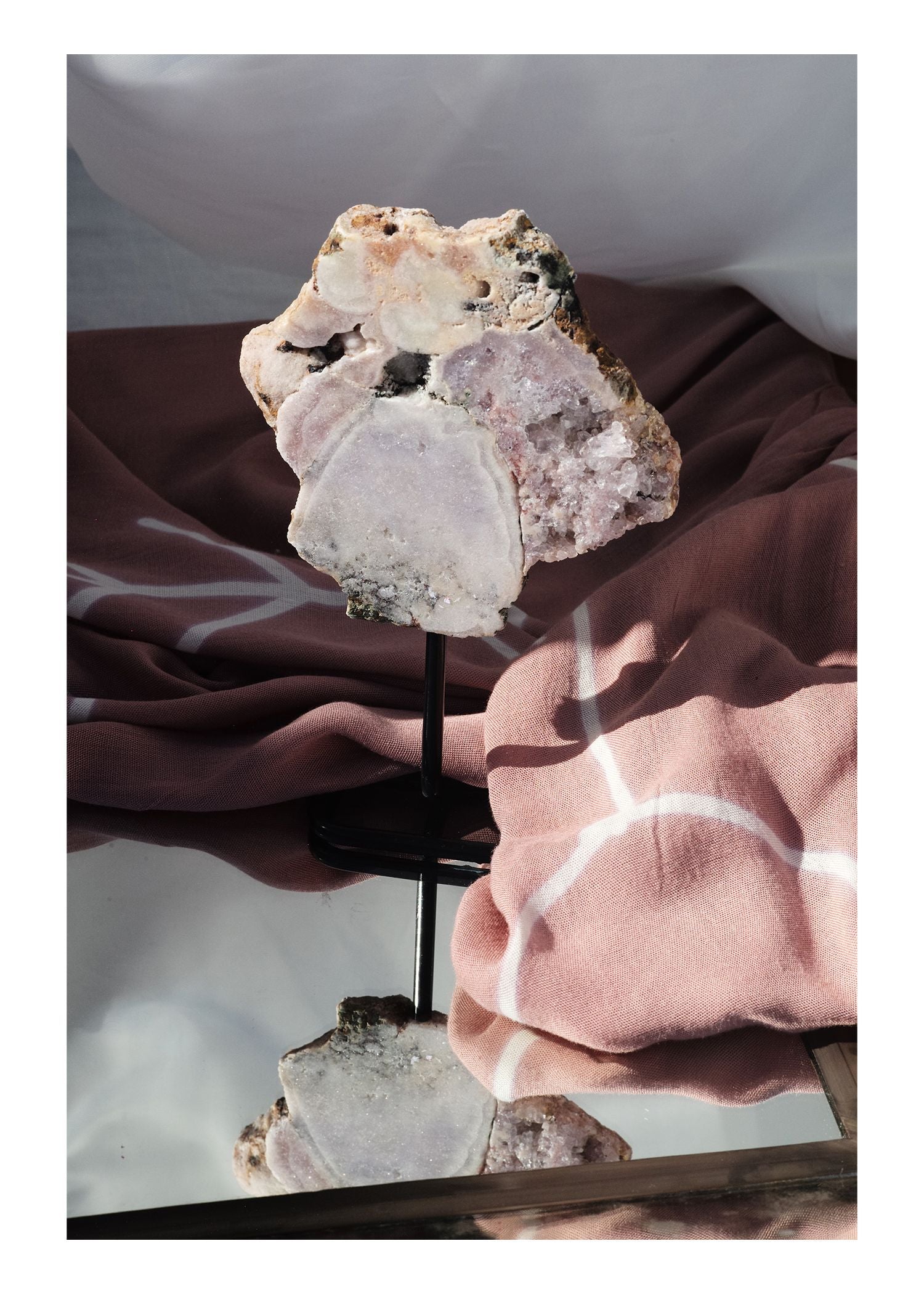 Pink Amethyst Slab on Stand