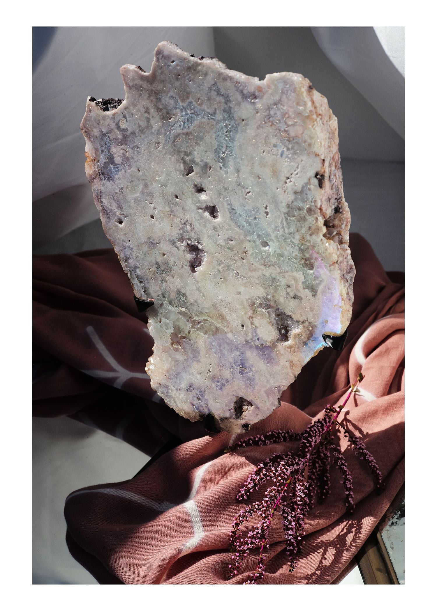 Aura Pink Amethyst on Stand Extra Grade