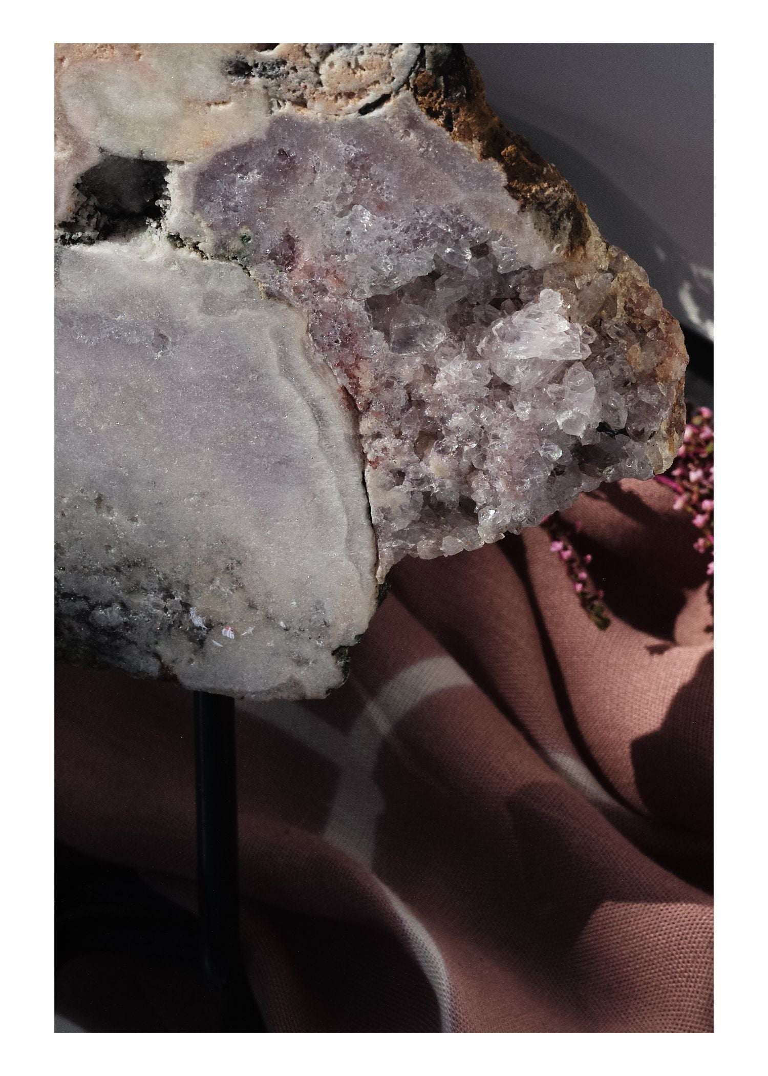 Pink Amethyst Slab on Stand