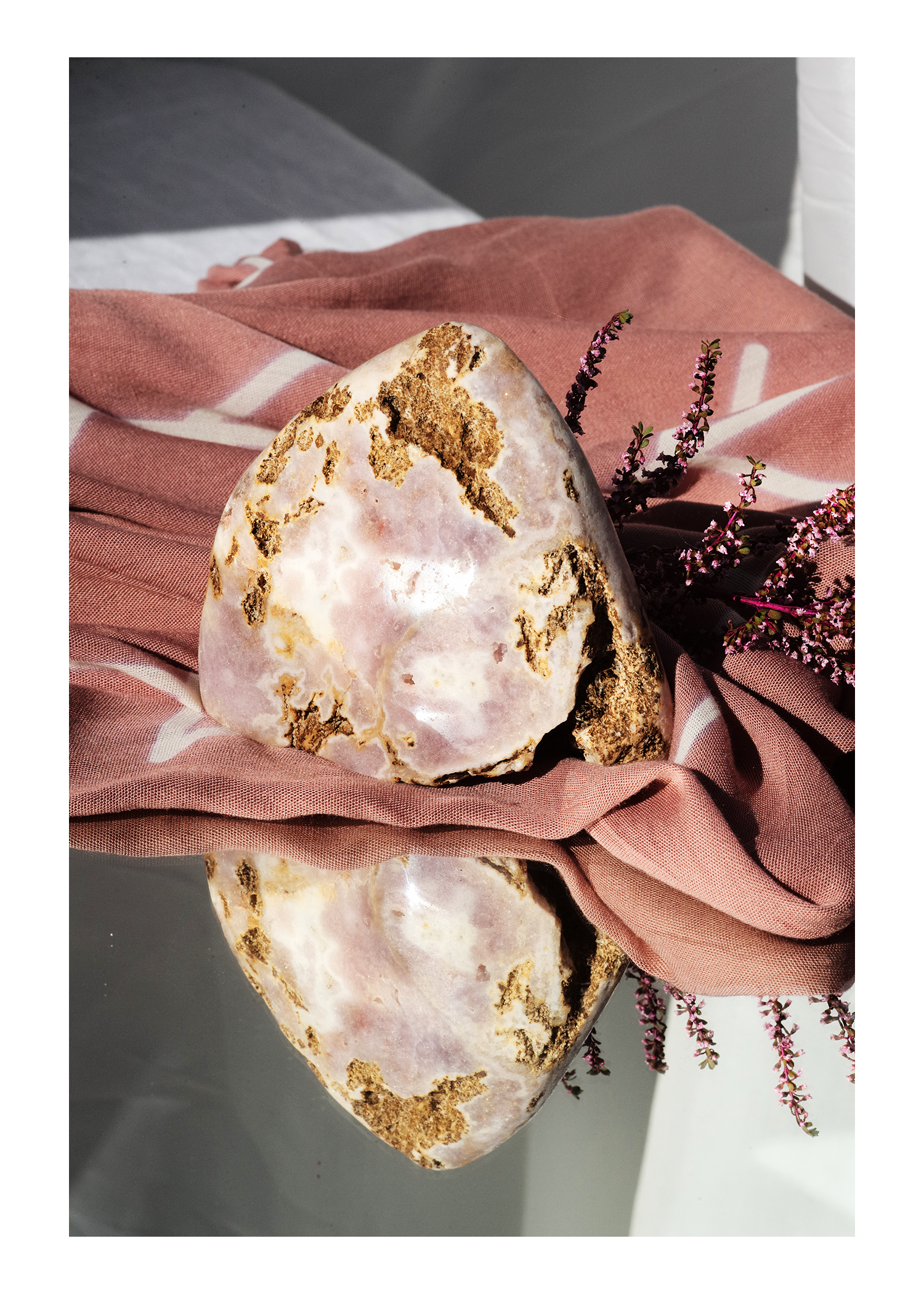Pink Amethyst freeform with grape formation
