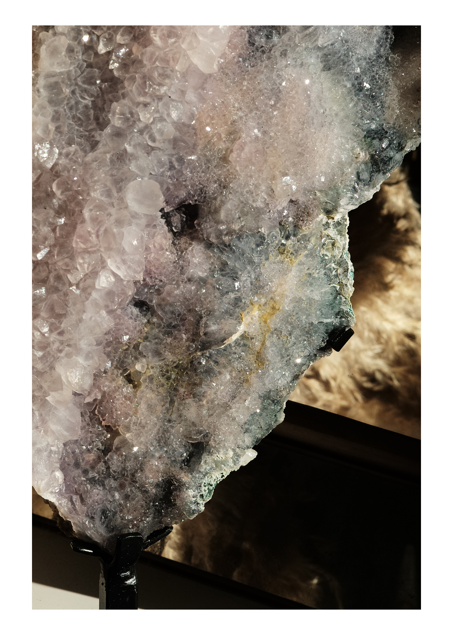 Large Flower Amethyst Extra Grade on metal stand