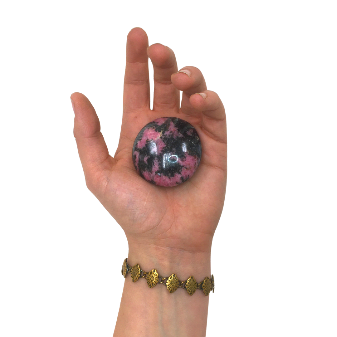 Rhodonite Palm Stone