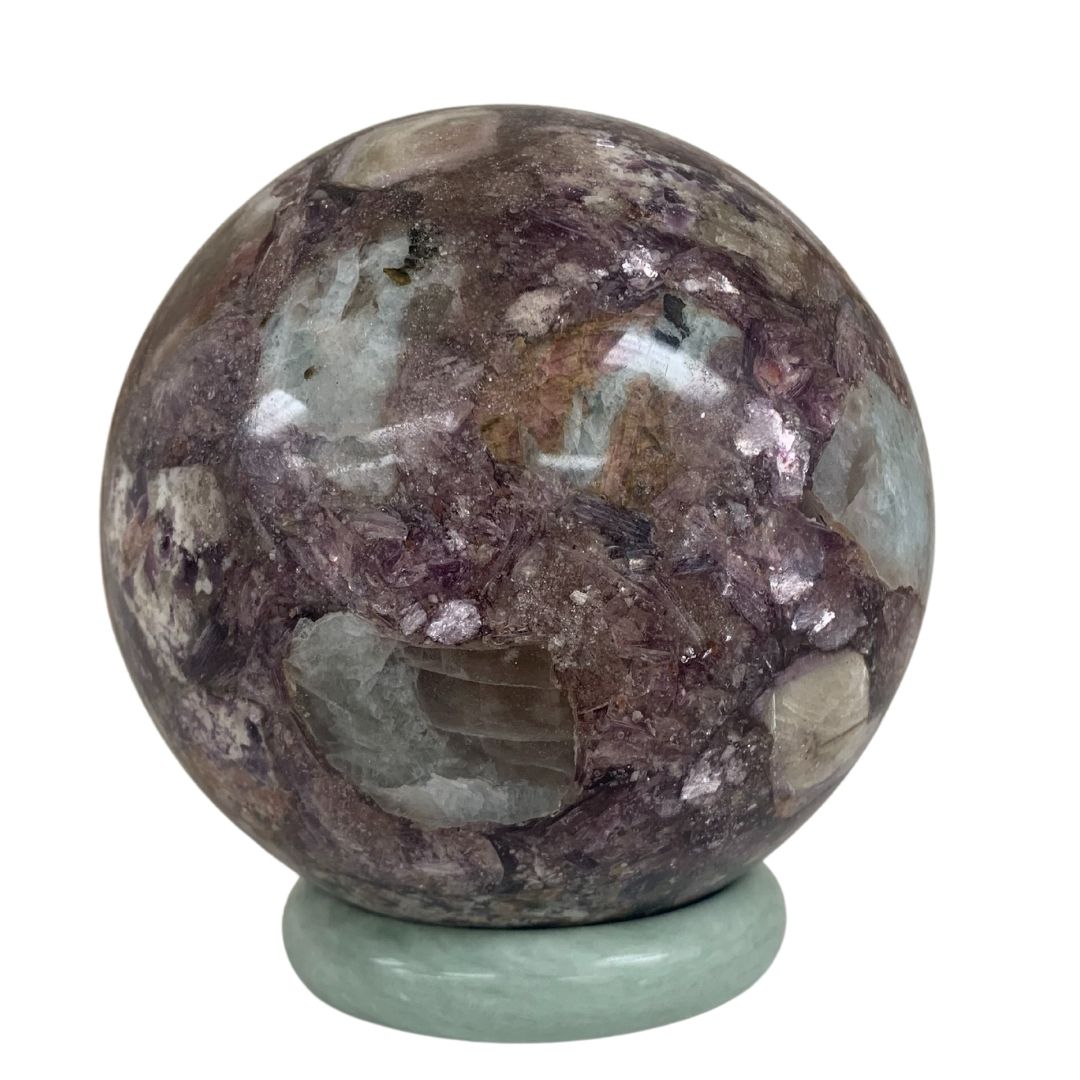 TOURMALINE Elbaite, LEPIDOLITE, QUARTZ Ball
