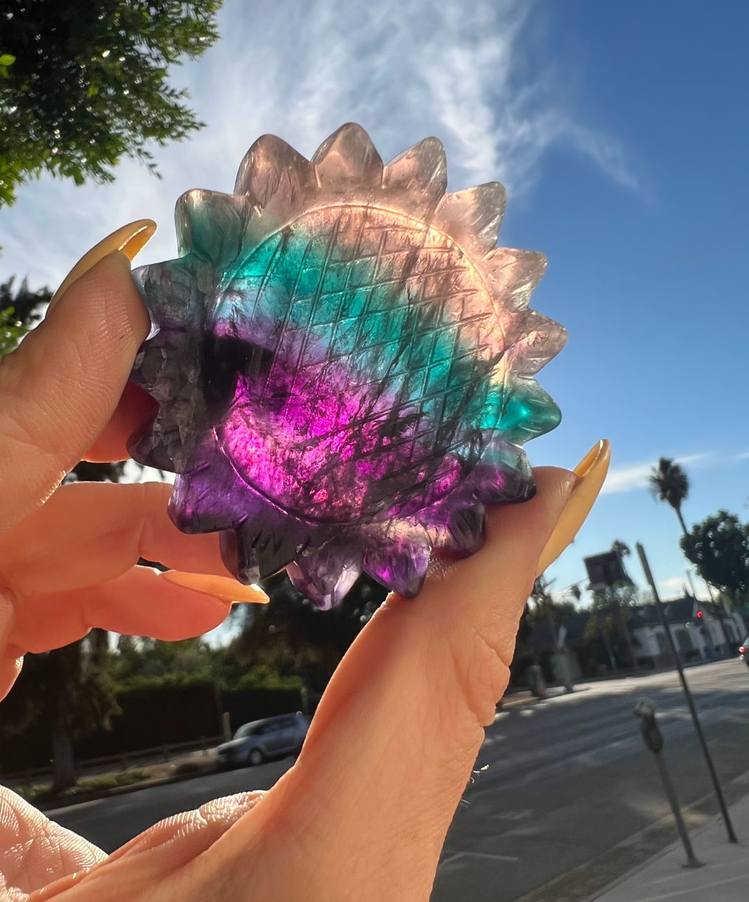 Rainbow Fluorite Flower