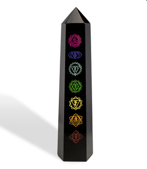 Black Obsidian Chakra Tower