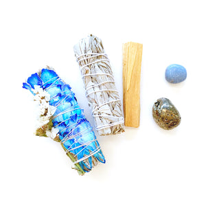 Throat Chakra Blue Sage Smudge Kit