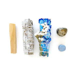 Throat Chakra Blue Sage Smudge Kit