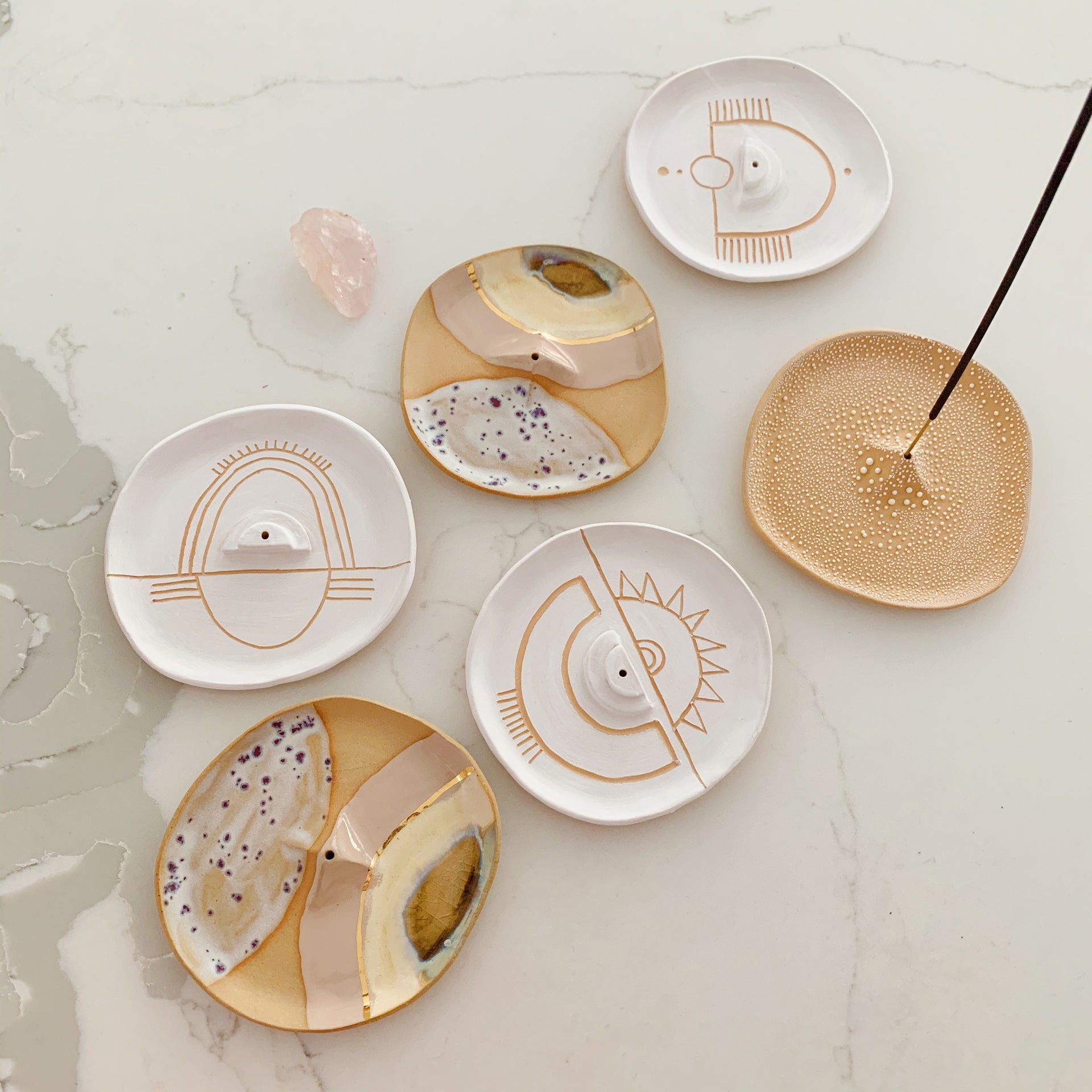 Beige Artisan Incense Dish Group Photo
