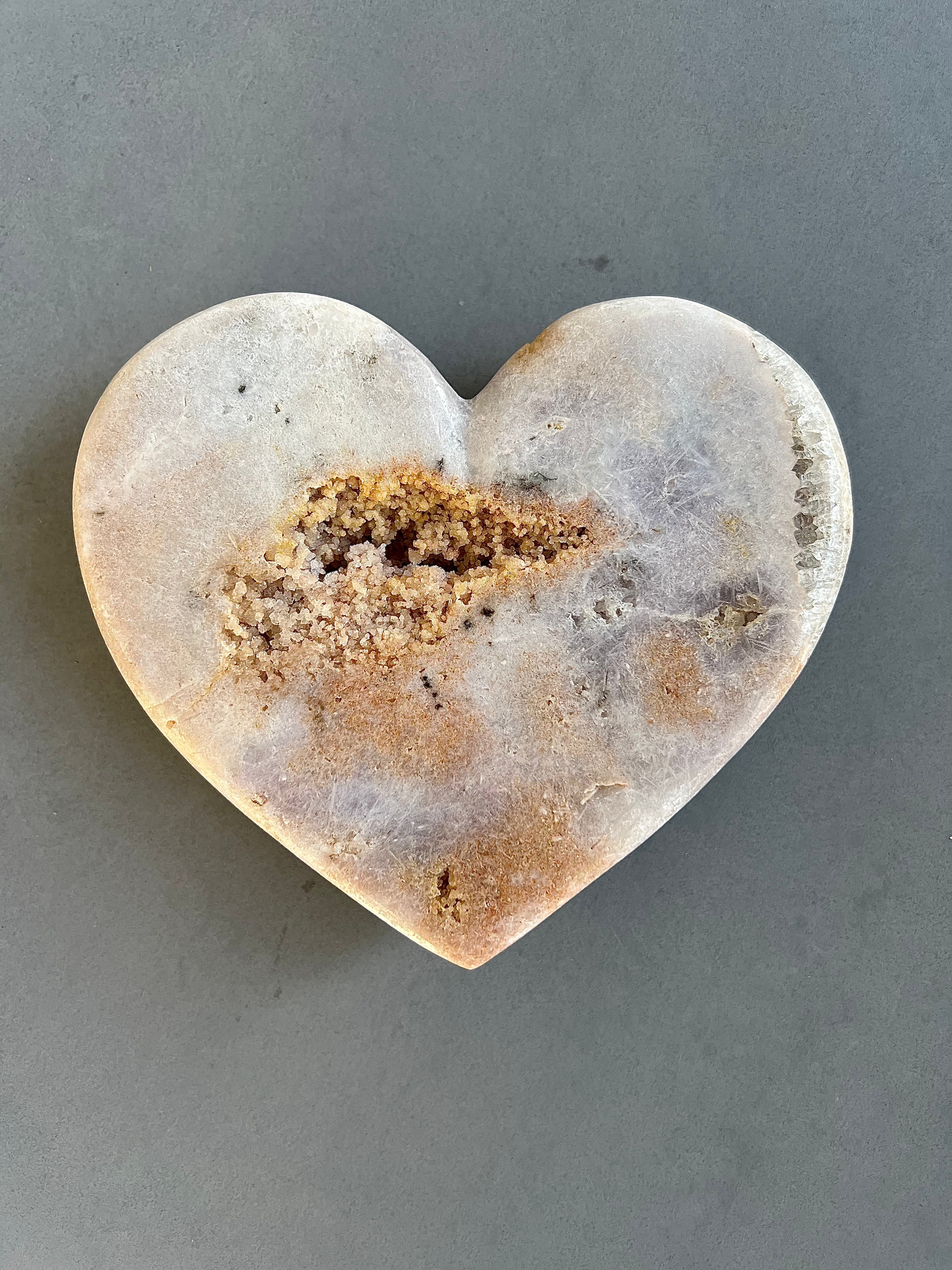 Pink Amethyst Heart polished on both sides.