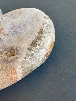 Pink Amethyst Heart polished on both sides.