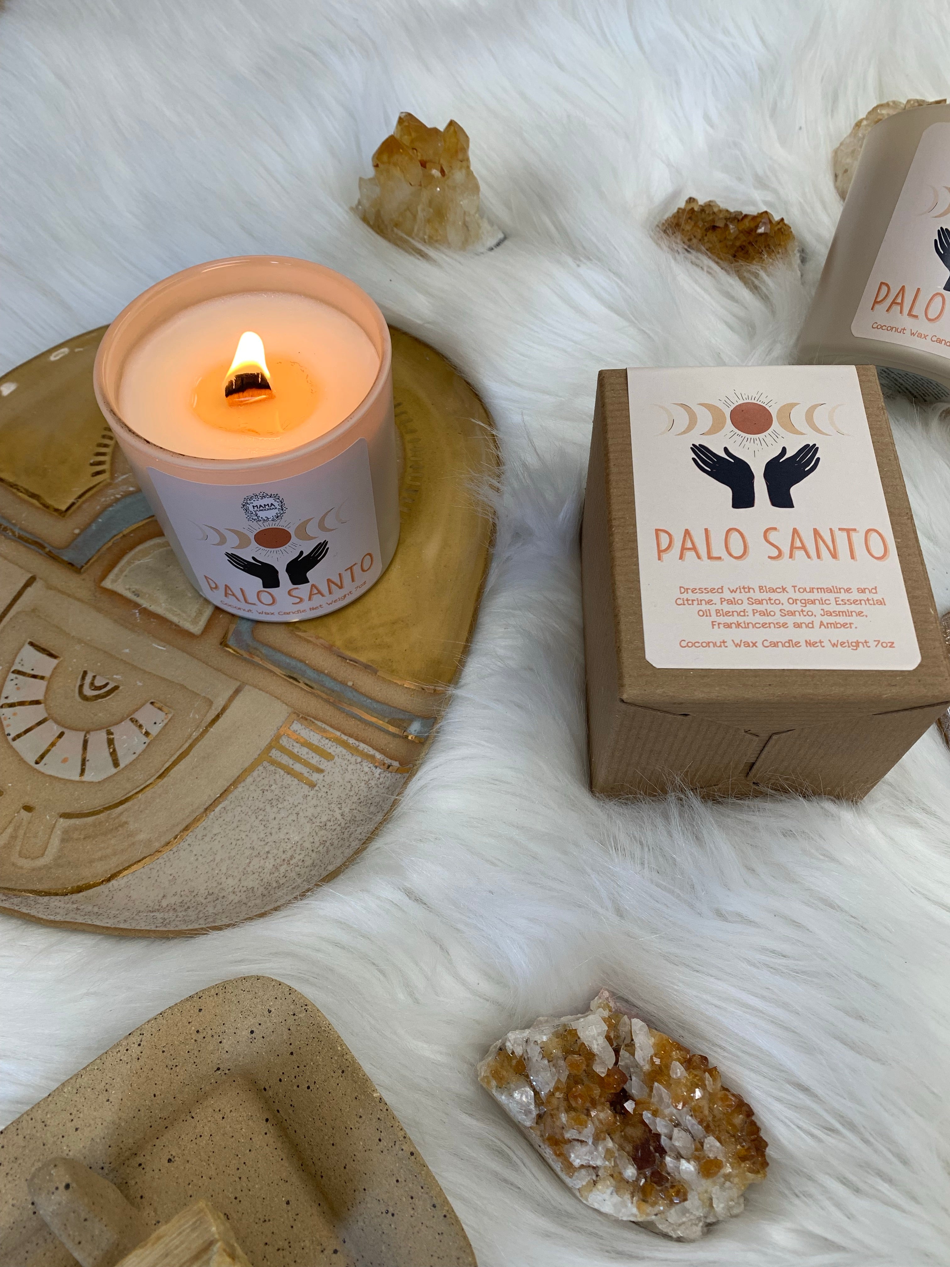 palo santo candle smudge