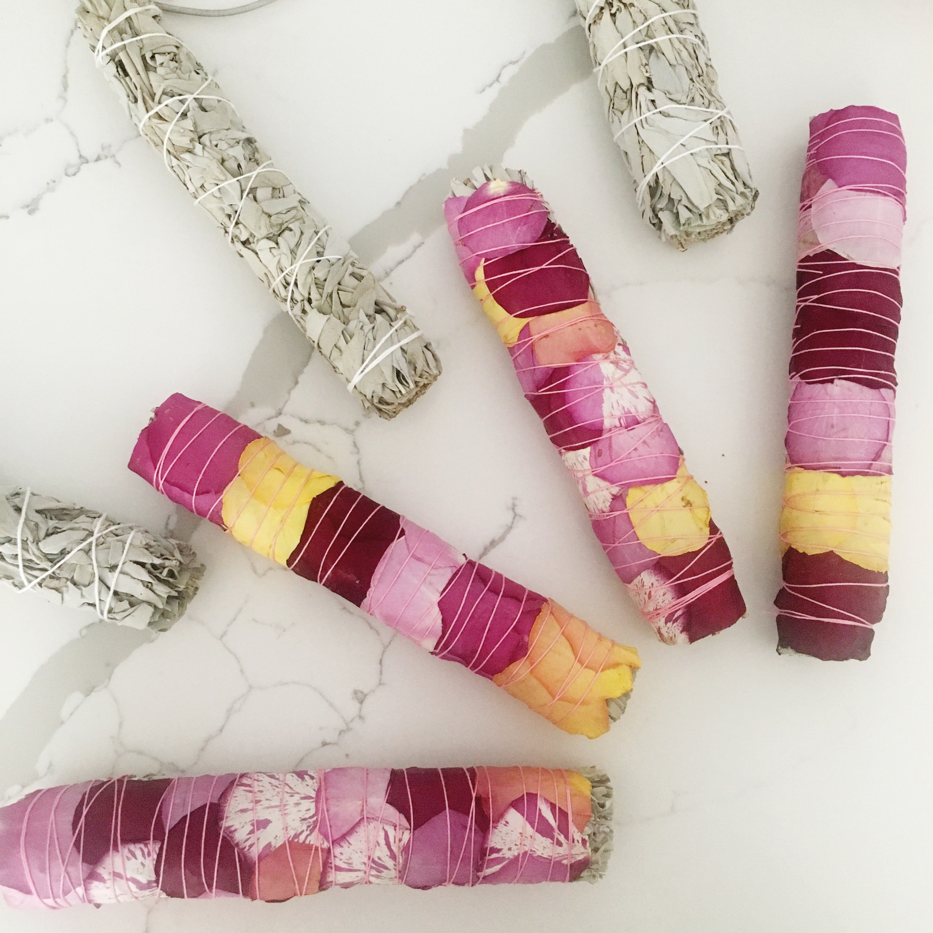 9 Inch Floral Smudge Sticks and 9 Inch White Sage Smudge Stick
