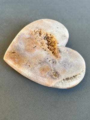 Pink Amethyst Heart polished on both sides.