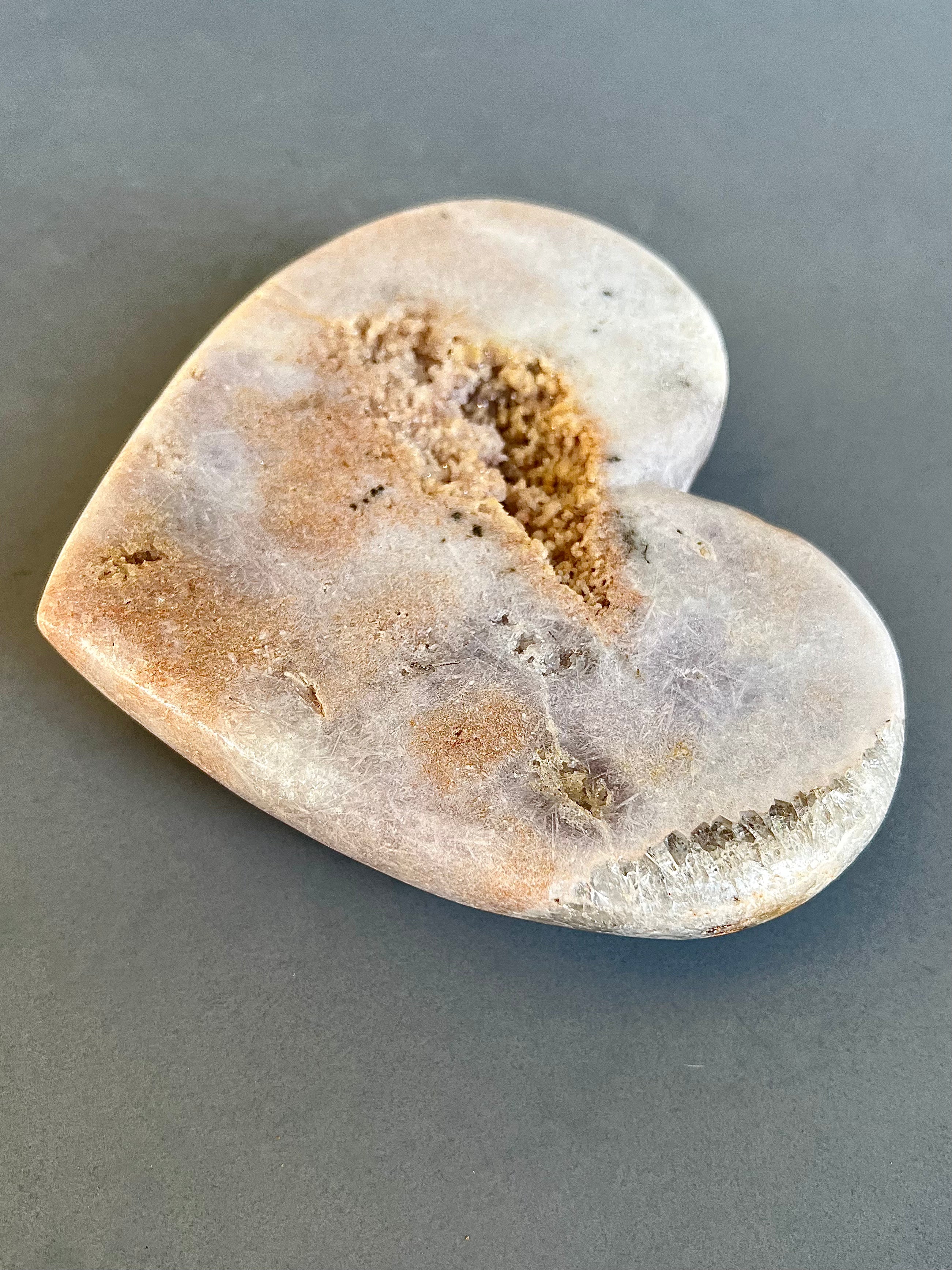 Pink Amethyst Heart polished on both sides.
