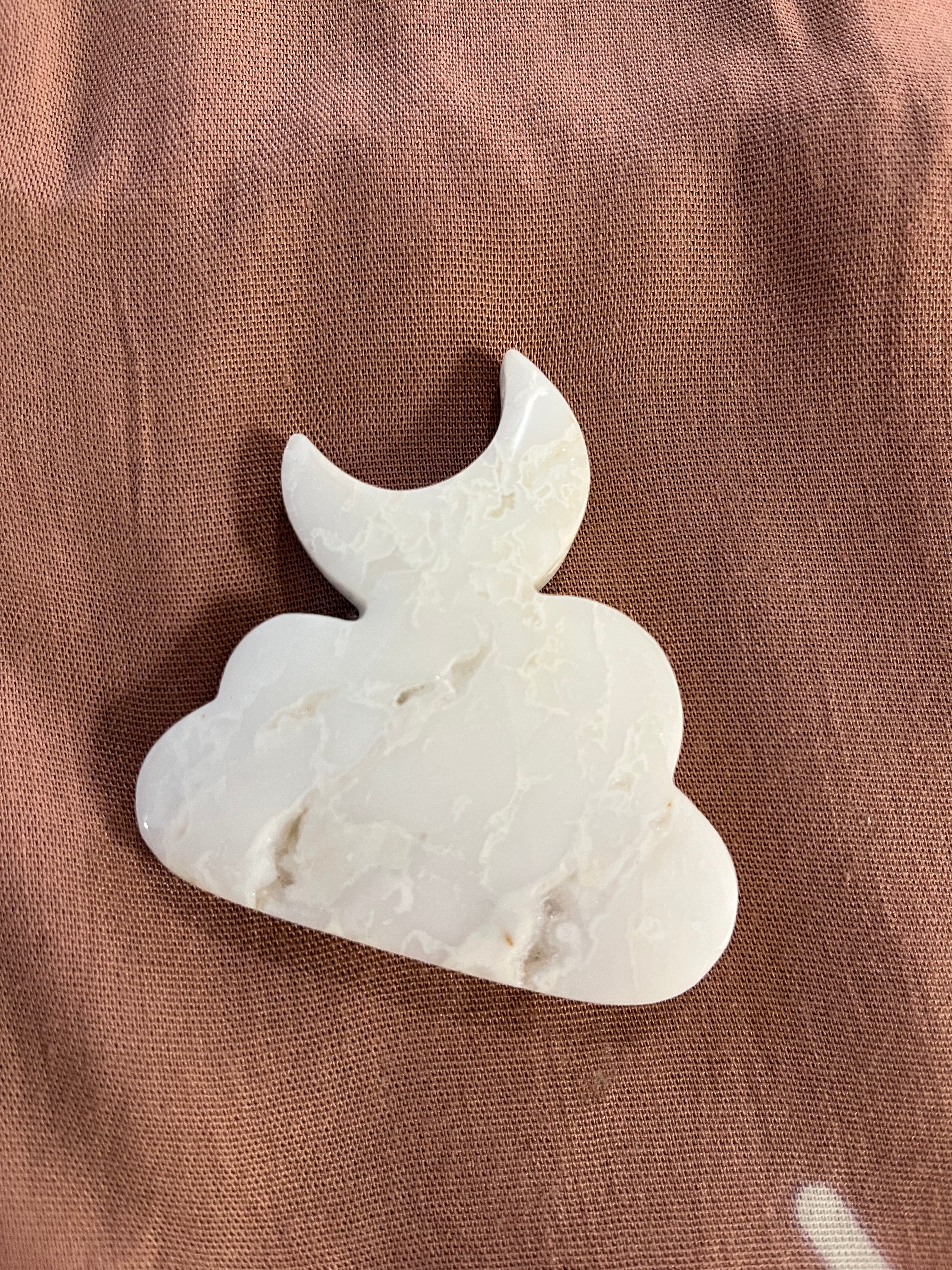 White Agate Moon Cloud