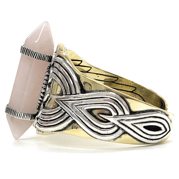 Golden Rose Quartz Cuff-Side