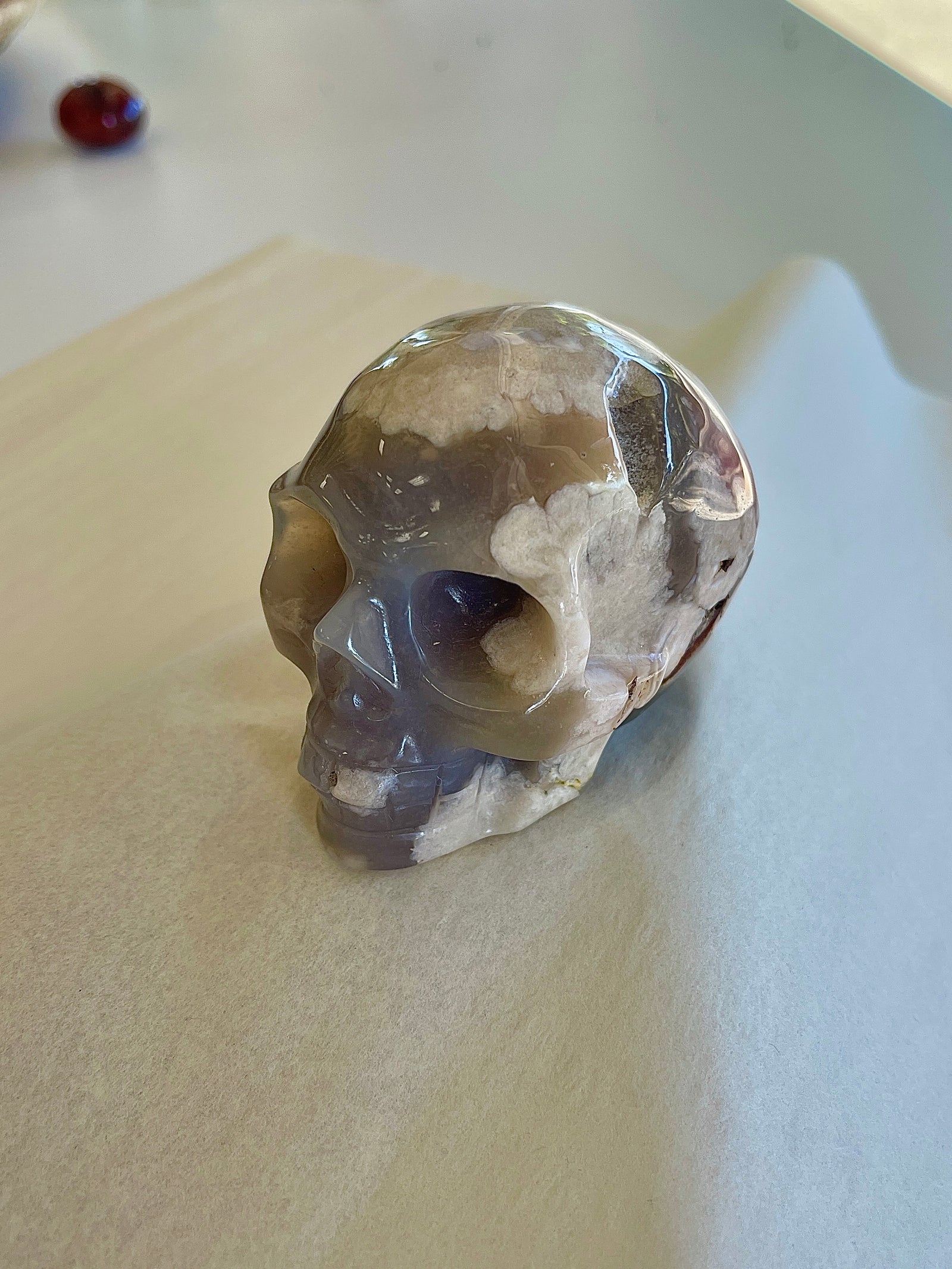 Beautiful Flower Agate Skull