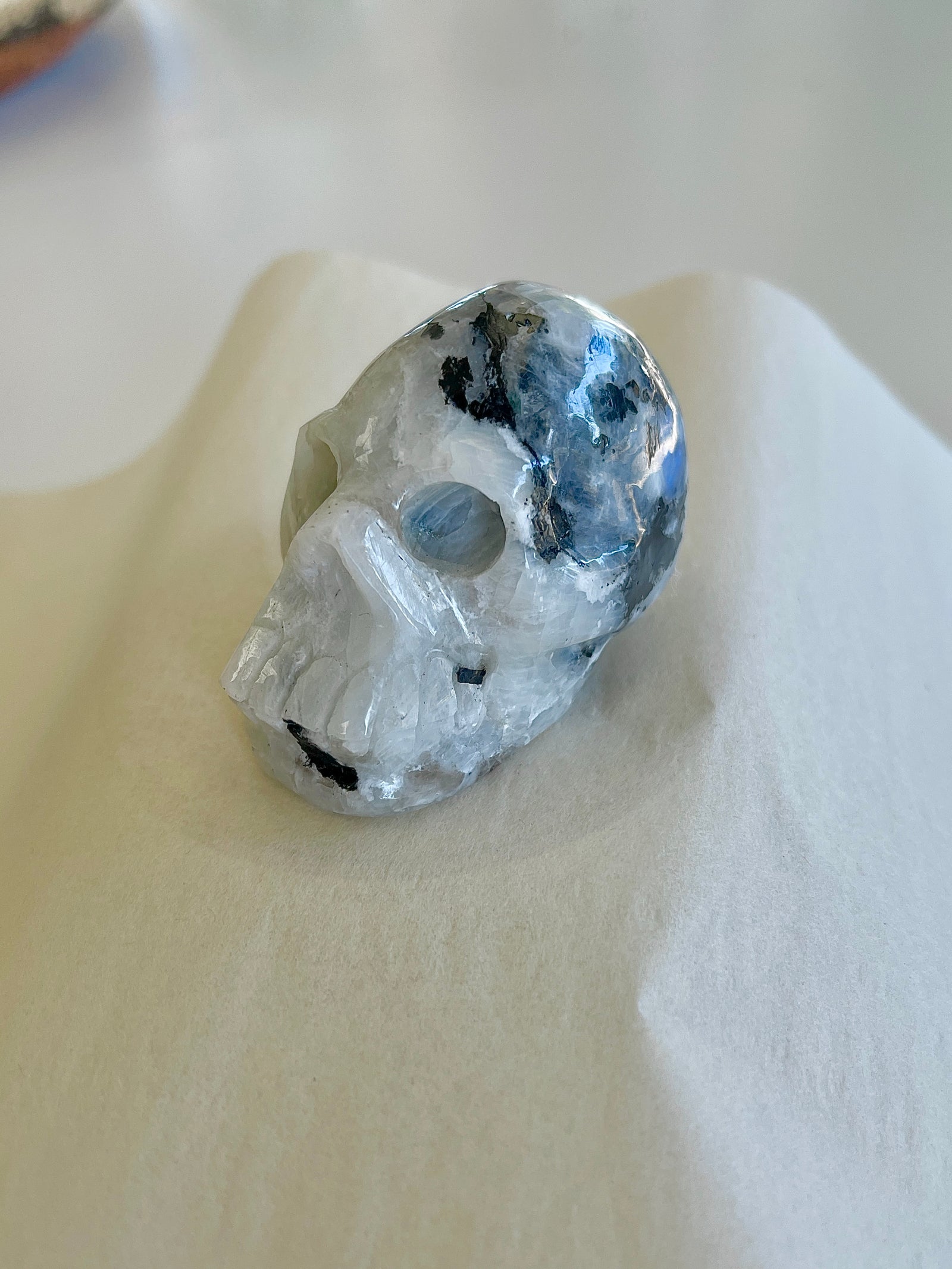 Black Tourmalined  Quartz Skull (no2)
