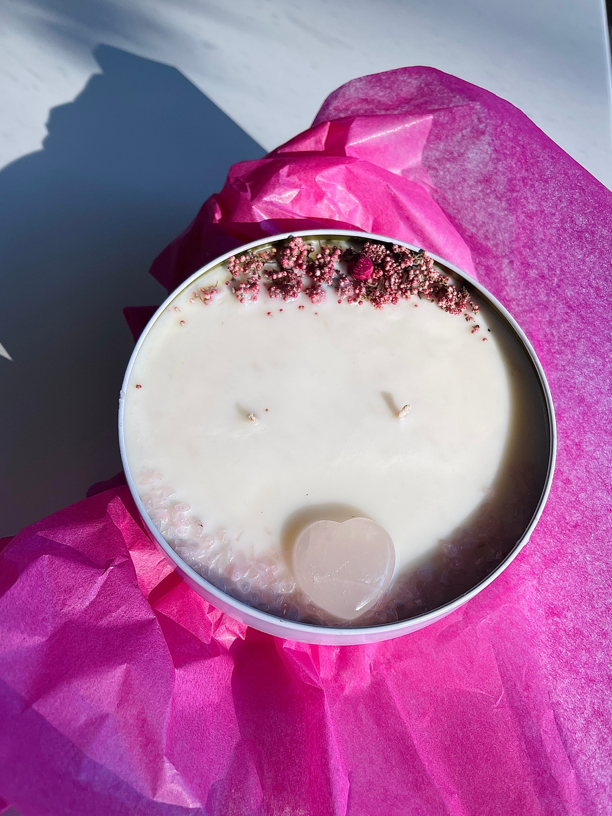“I feel happy being me” Rose Quartz Candle
