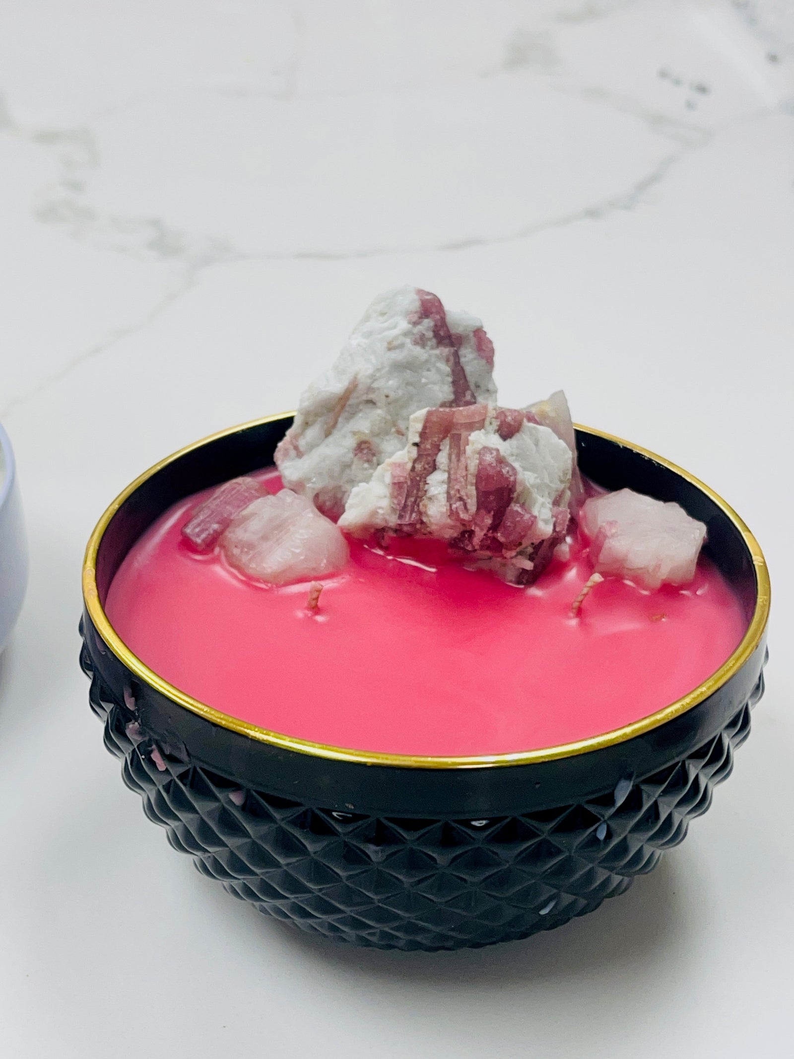 (Copy) Pink Tourmaline Candle - # I feel good. I am happy. I am grateful. (only 1)