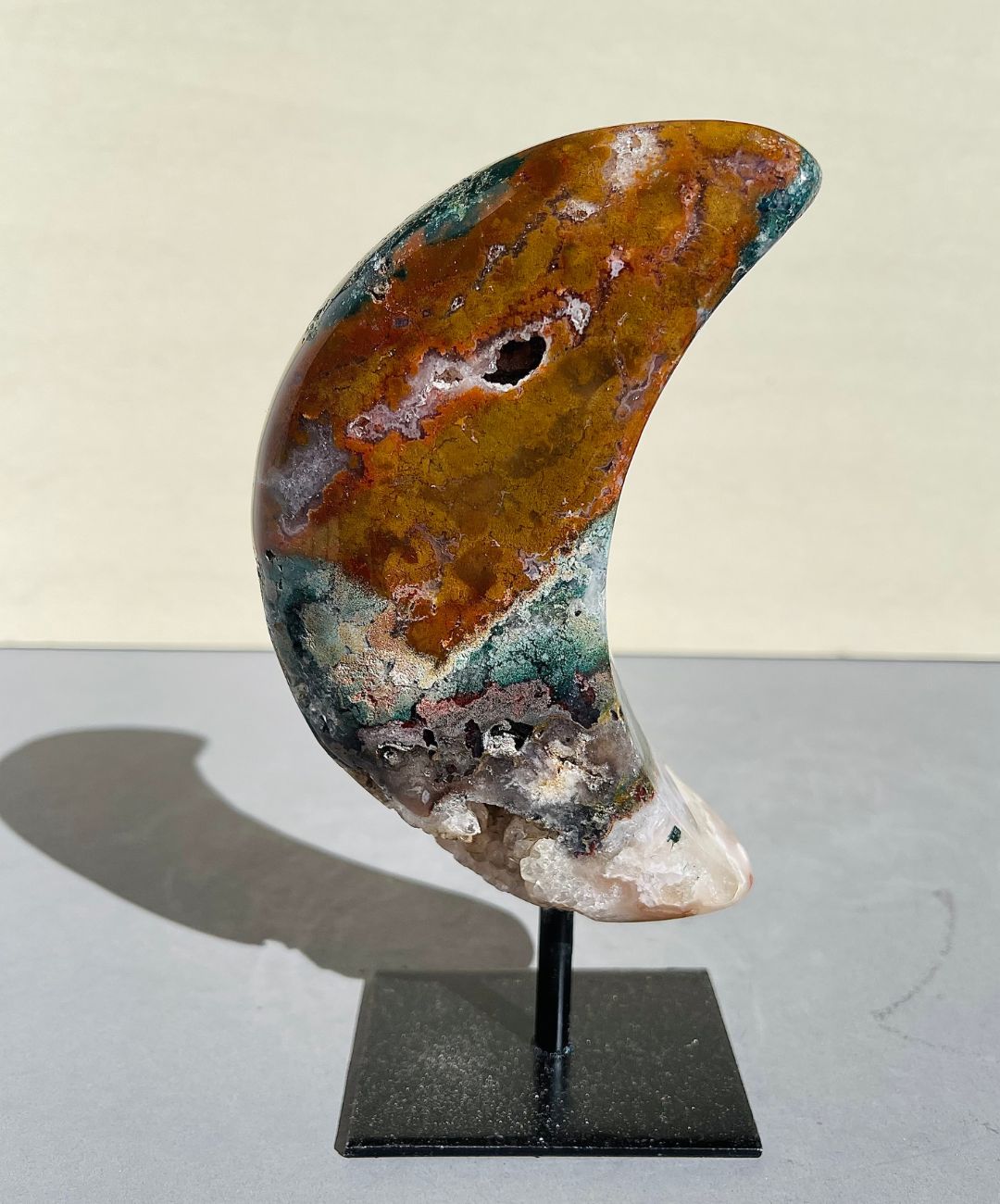 Japser Amethyst Crystal Moon