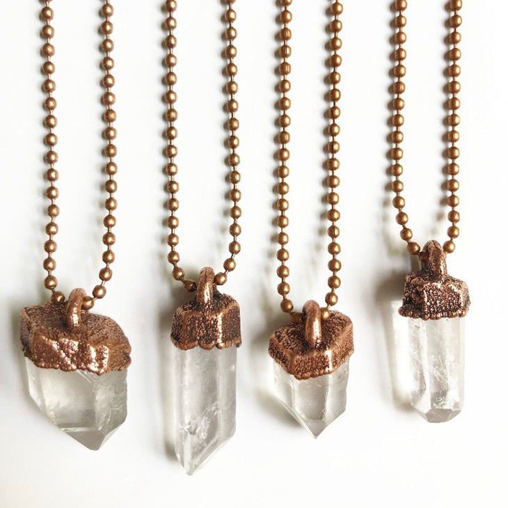 Clear Quartz Crystal Point Necklace