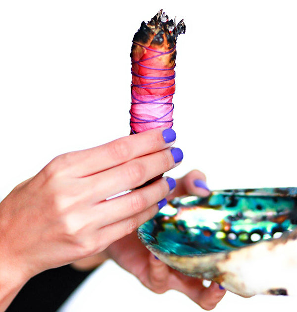 Rose Wrapped Floral White Sage Stick