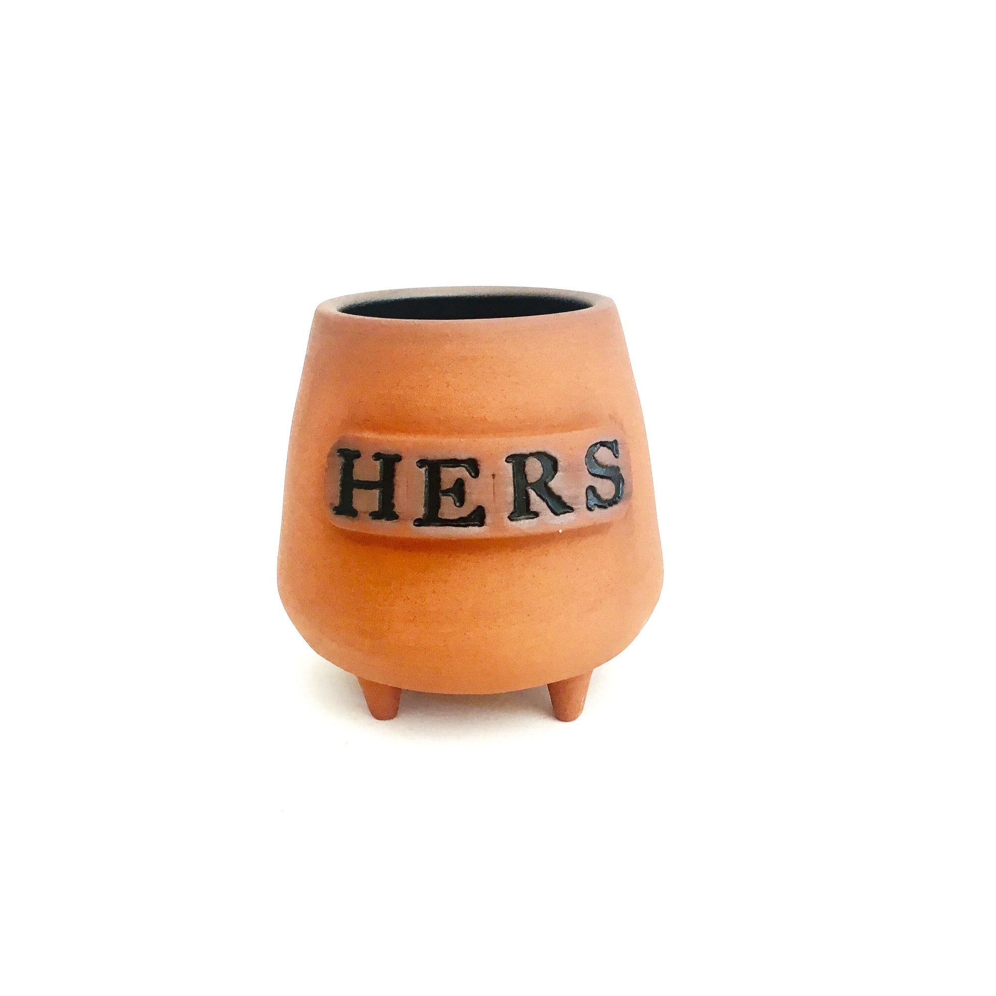 Ceramic Cup with "Hers" Inscribed