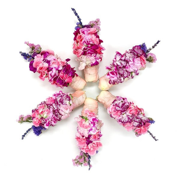 Floral Smudge Stick With Wildflowers, Lavender, Eucalyptus, & Roses. 