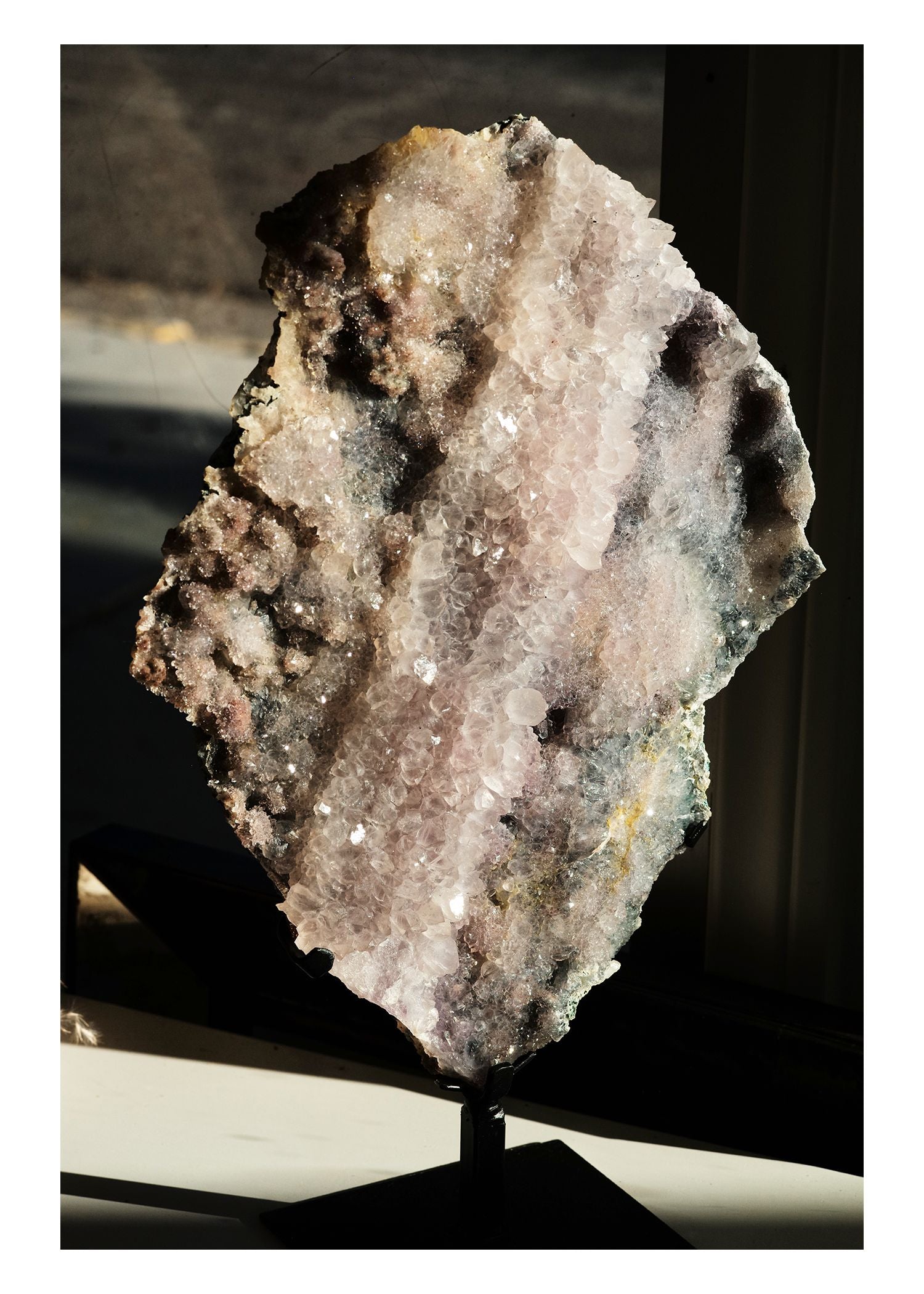 Large Flower Amethyst Extra Grade on metal stand