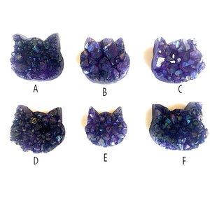 purple crystal cat head