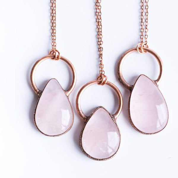 rose quartz necklace