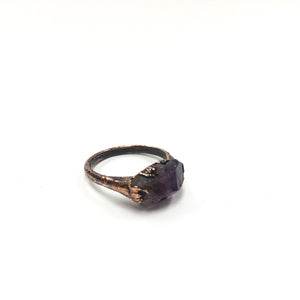 Amethyst Ring With Copper Band