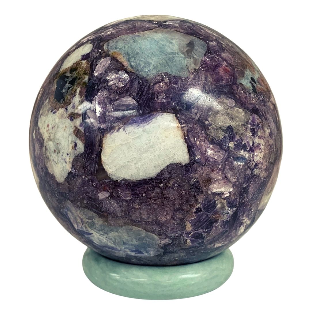 TOURMALINE Elbaite, LEPIDOLITE, QUARTZ Ball