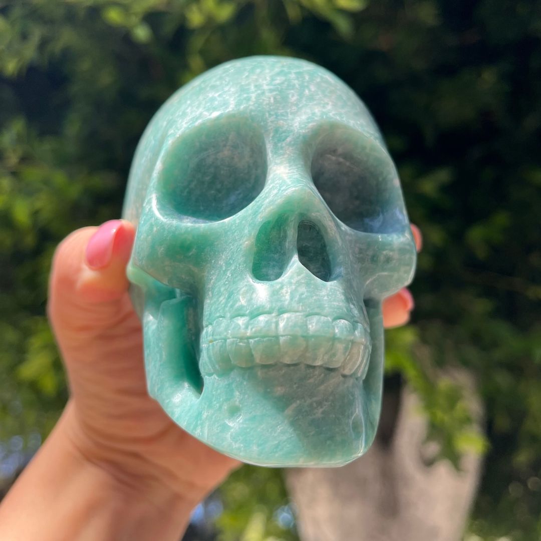 Unique Amazonite Skull
