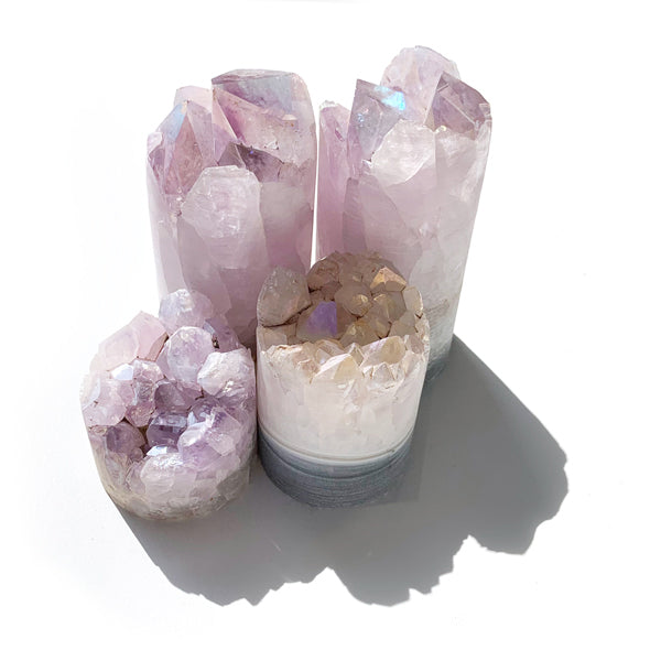 Light Purple Angel Aura Coated Amethyst Crystal Tower