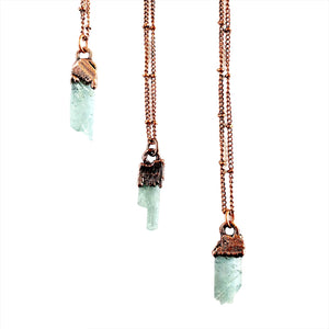 Aquamarine Birthstone Necklace - Antique Copper