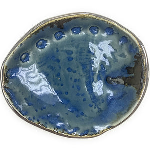 Blue -Green Abalone Shell Shaped Dish